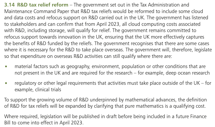 Spring statement on R & D tax claims